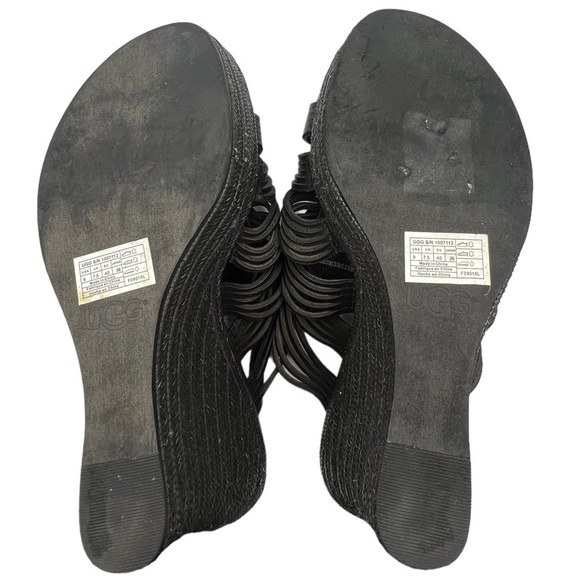 Ugg Black Melinda Platform Wedge Sandals Woman’s Size 9 - Picture 10 of 12